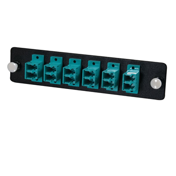 Q-Series™ 12-Strand, LC Duplex, PB Insert, MM, Aqua LC Adapter Panel