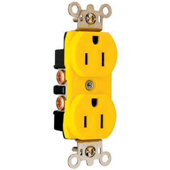 Corrosion-, Dust- & Moisture-Resistant Receptacles, 15A, 125V, Yellow