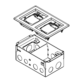 Product image for Wiremold 880W2828TCAL 880W BOX W/2 GANG ALUM FLANGE