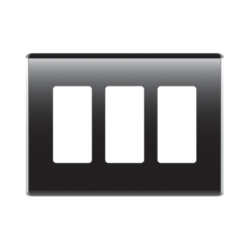 3-Gang Studio Wall Plate, Gloss Black