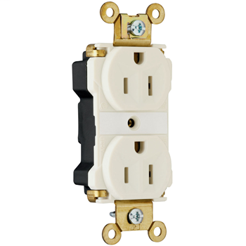 PlugTail® Industrial Extra Heavy-Duty Spec Grade Receptacles, 15A, 125V, Light Almond