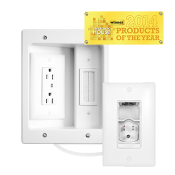 Product image for Pass & Seymour HT2202-WH-V1 In-Wall TV Power Kit