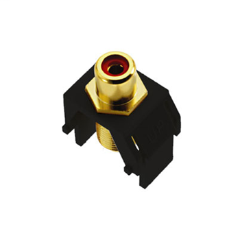 Product image for Pass & Seymour WP3462-BK Black Plastic RCA to F-Connector Audio/Video Keystone Insert