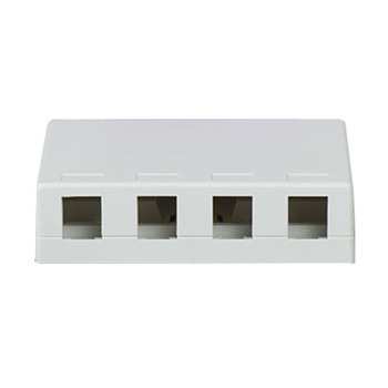 Product image for OnQ WP3504WH FOUR PORT SURFACE BOX