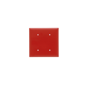 Blank Plate -- Strap Mounted, Two Gang, Red