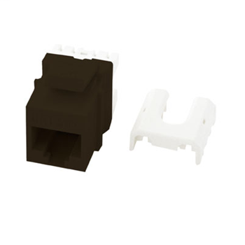 Product image for On-Q WP3475-BR RJ45 8-Position 8-Wire Category 5E Brown Plastic Quick Connect Keystone Connector