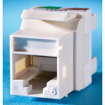 Category 6 Keystone jack, Fog White