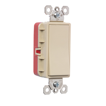 PlugTail® Single Pole 20 Amp Decorator Switch, Ivory