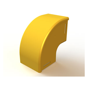 Mighty Mo Fiber Raceway, Vertical Elbow with cover, 90deg down, 12" x 4", yellow