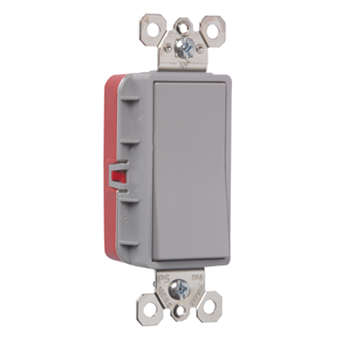 PlugTail® Single Pole 15 Amp Decorator Switch, Gray