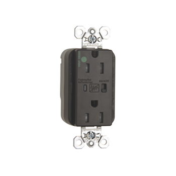 PlugTail® Hospital Grade Tamper-Resistant Surge Protective Duplex Receptacle, Brown