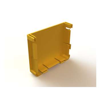 Mighty Mo Fiber Raceway, End Cap blank, 4" x 4", yellow