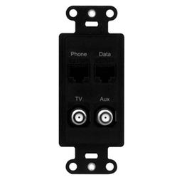 PASS WP3422-BK 4P STP PH/DATA 2RJ45/TV/AUX/2F(M6) BK