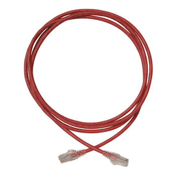 Modular patch cord, Cat 6, four-pair, AWG stranded, PVC, 3', red