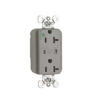 PlugTail® Hospital Grade Extra Heavy-Duty Surge Protective Duplex Receptacle, Gray