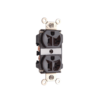 Industrial Extra Heavy-Duty Spec Grade Receptacles, Corrosion-Resistant, Back & Side Wire, 20A, 125V, Brown