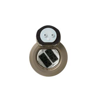 4AT Prewired All Power Evolution™ Poke-Thru Device-Brass