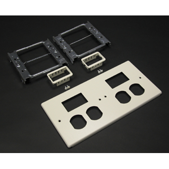 4047 Four-Gang Cover Two Duplex and Two Mini Adapters