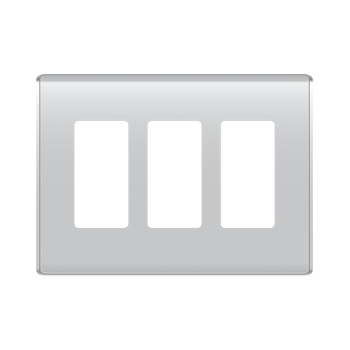 3-Gang Studio Wall Plate, Titanium