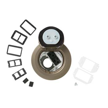 4AT Prewired Dual Service Style Evolution™ Poke-Thru Device-Brass