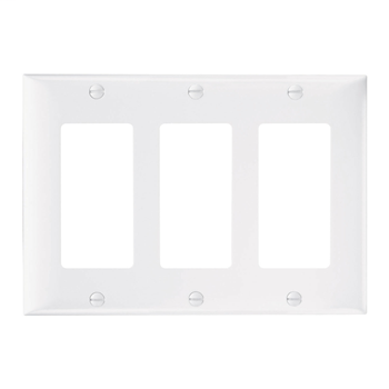 Product image for Pass & Seymour SP263-W 3Gang Wallplate, Decorator, White