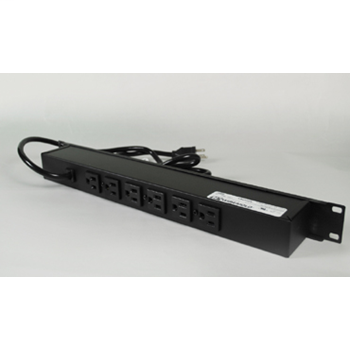 Rack Mount 120V/15A/6 rear O/L /lighted switch/15' cord