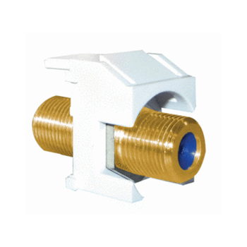 Product image for On-Q WP3482-WH White Plastic Self-Terminating F-Video Insert