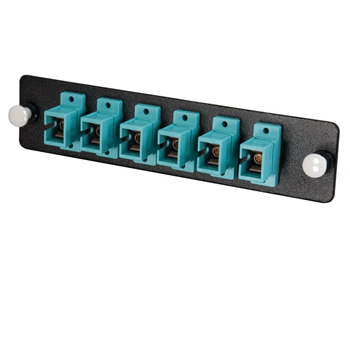 Q-Series™ 6-Strand, SC, PB Insert, MM, Aqua SC Adapter Panel
