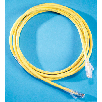 Modular patch cord, Cat 5e, four-pair, AWG stranded, PVC, length 3', yellow