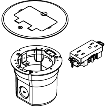 862GFI Series PVC Floor Box Assembly for Wood or Concrete Floors