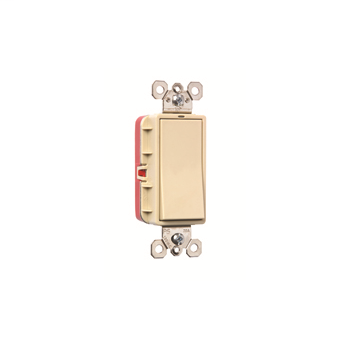 PlugTail® Single Pole Illuminated Decorator Switch 20 amp, Ivory