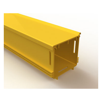 Mighty Mo Fiber Raceway, Solid Duct, with hinged cover, 2" x 2", yellow