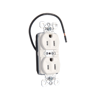 PlugTail® Tamper-Resistant Split Circuit Spec Grade Receptacle, 15A, 125V, White