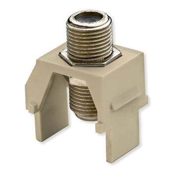 Product image for On-Q WP3479-IV Ivory Plastic Non-Recessed Nickel F-Video Insert