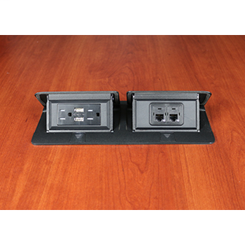 Cord Ended deQuorum™ Dual Flip-Up Unit with USB