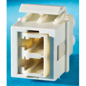 1-LC (2 fibers) fiber Keystone module, Fog White