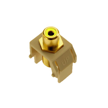 Product image for OnQ WP3465IV YELLOW RCA TO F-CONNEC