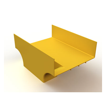 Mighty Mo Fiber Raceway, Vertical Tee 12" x 4" to 8" x 4", yellow