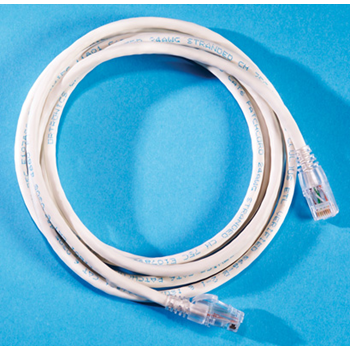 Modular patch cord, Cat 6, four-pair, AWG stranded, PVC, length 3', white
