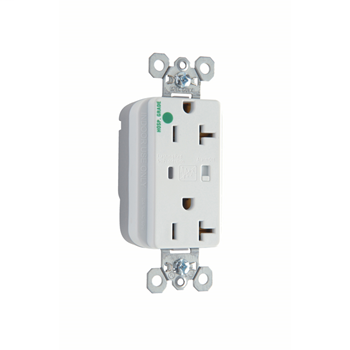 PlugTail® Hospital Grade Extra Heavy-Duty Surge Protective Duplex Receptacle, White