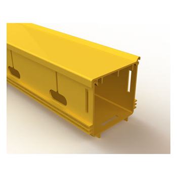 Mighty Mo Fiber Raceway, Slotted Duct, with hinged cover, 4" x 2", yellow