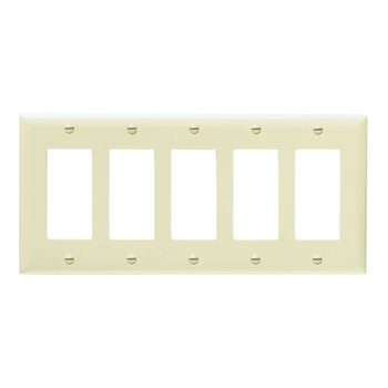 Pass & Seymour TP265-W 5-Gang 5-Decorator White Nylon Standard Unbreakable Wallplate Pass & Seymour TP265-W 5-Gang 5-Decorator White Nylon Standard Unbreakable Wallplate
