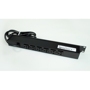 Plug-In Outlet Center Unit / Rack Mount 120V/15A/6 rear O/L /lighted switch/6' cord/Computer Grade Surge