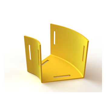 Mighty Mo Fiber Raceway, Horizontal Elbow 45deg, 12" x 4", yellow