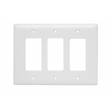 Pass & Seymour TPJ263-W 3-Gang 3-Decorator White Nylon Jumbo Unbreakable Wallplate Pass & Seymour TPJ263-W 3-Gang 3-Decorator White Nylon Jumbo Unbreakable Wallplate