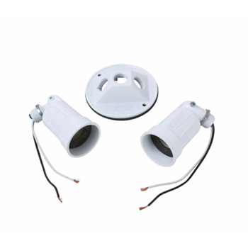 Outdoor Lampholder Kit, White