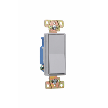 Pass & Seymour 2601-GRY 15 Amp 120/277 VAC 1-Pole Gray Polycarbonate Screw Mounting Rocker Decorator Switch Pass & Seymour 2601-GRY 15 Amp 120/277 VAC 1-Pole Gray Polycarbonate Screw Mounting Rocker Decorator Switch