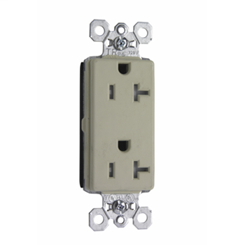 PlugTail® Tamper-Resistant Decorator Spec Grade Receptacle, 20A, 125V, Ivory