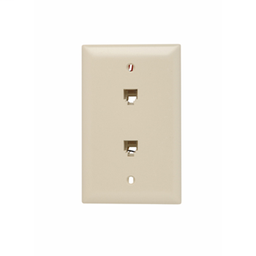 On-Q TPTE2-I 1-Gang 2-RJ11 Modular Telephone Jack Ivory Standard Communication Wallplate
