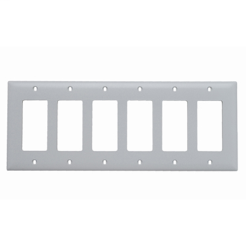 Pass & Seymour TP266-W 6-Gang 6-Decorator White Nylon Standard Unbreakable Wallplate Pass & Seymour TP266-W 6-Gang 6-Decorator White Nylon Standard Unbreakable Wallplate